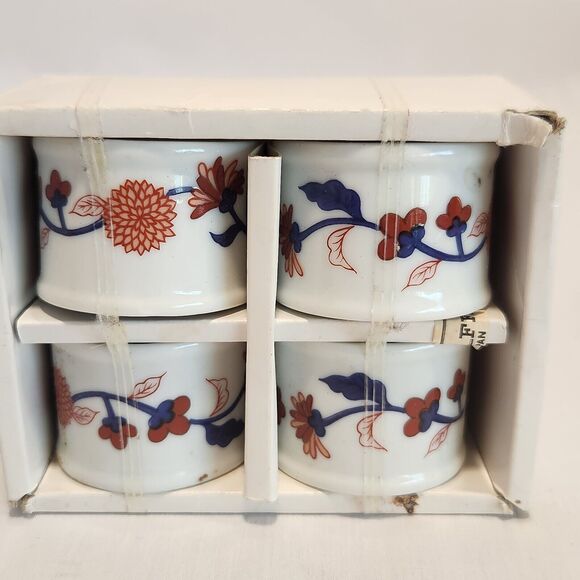 NOS Fitz & Floyd Mandarin Garden Napkin Rings Floral Set Of 8 - Picture 3 of 6